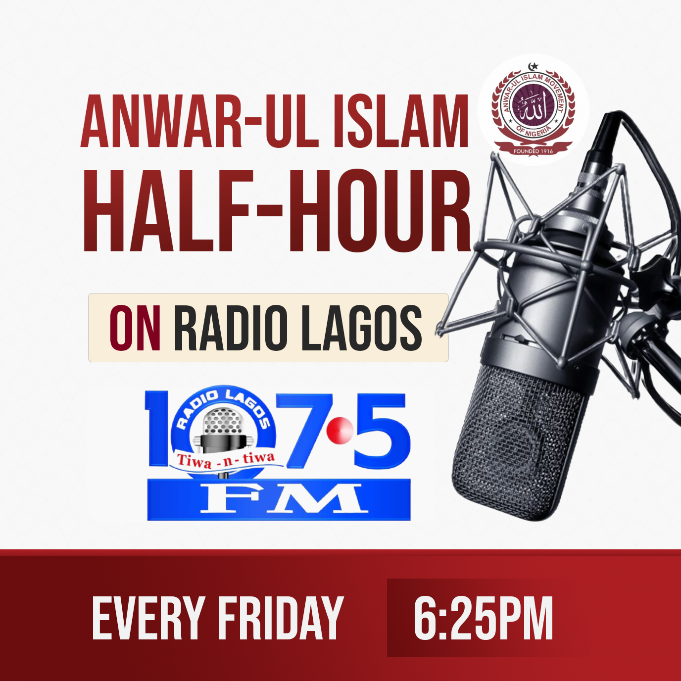 Anwar-Ul Islam Half-Hour on Radio Lagos banner